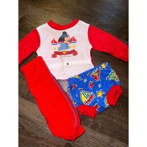 Vintage 1984 Disney Babies Mickey Mouse Ahoy Matie 3 Piece Set Red Blue White
